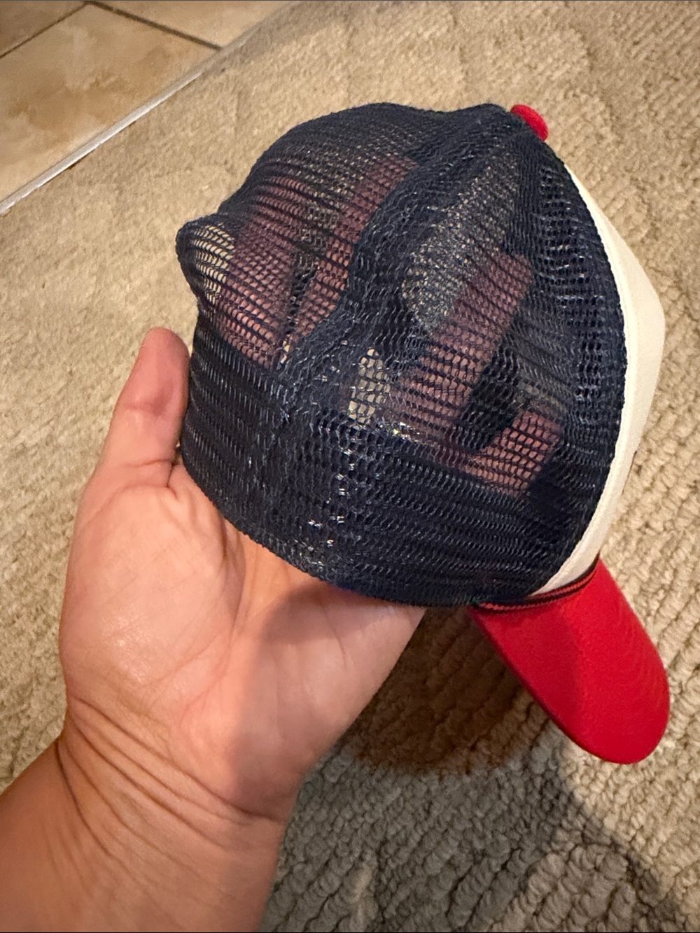 The North Face Trucker Cap - Cream, Red & Navy - Picture 4 of 10